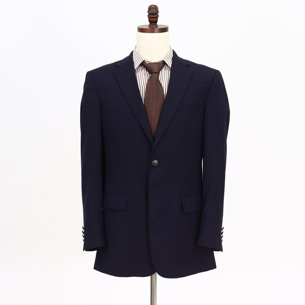 Jos. A. Bank 40L Navy Solid 2-Button Sport Coat Blazer Jacket B773